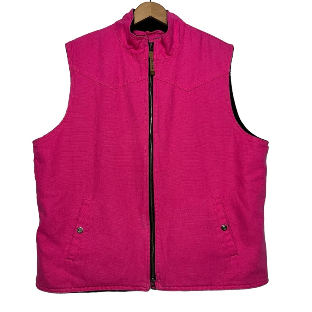ROPER Houston Rodeo Livestock Committee Pink Canvas Quilt Fleece Vest - Picture 4 of 13
